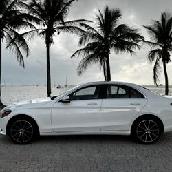 2021 Mercedes-Benz C300 4MATIC  20,969 Ultra-Low Miles | Polar White | Premium Beige Leather 