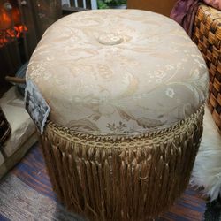 Gold Parlor Style Ottoman 