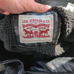 Levis Mens Leather Jacket XL