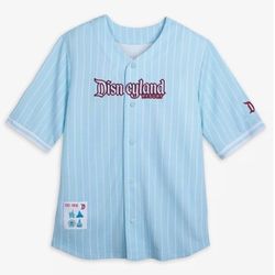 DisneyParks Disneyland Resort Baseball Jersey Pin Striped Size XL NWT