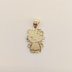 10kt Real Gold Hello Kitty Pendant