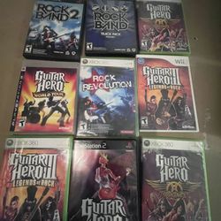 Xbox 360 Guitar Games PS3 And Wii Games 
