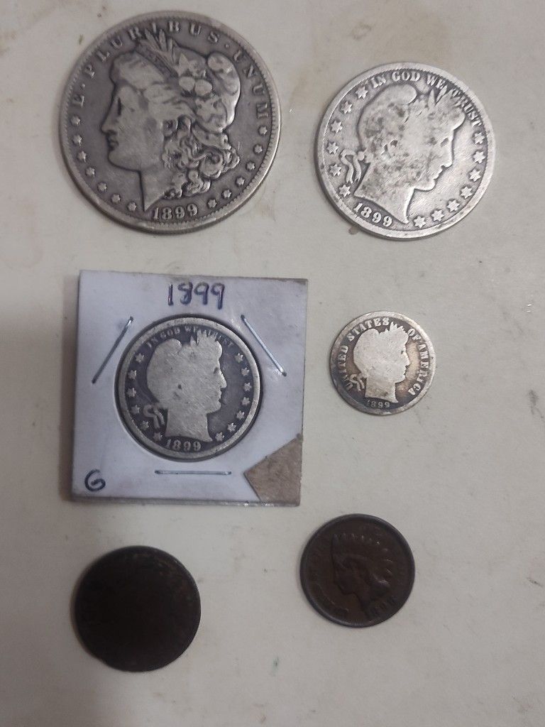 1899 Morgan And Barber 6 Coin Set