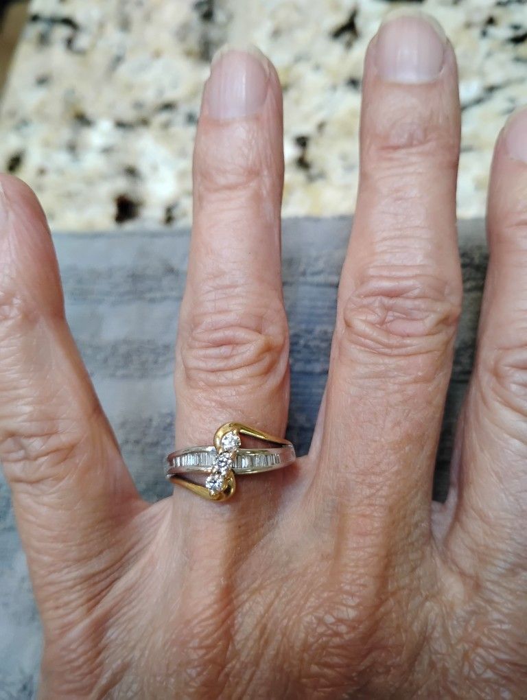 Women's Diamond Ring with two tone Gold