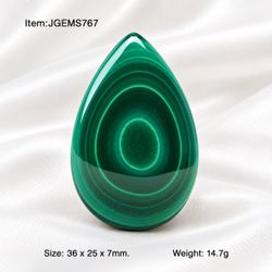 Natural High Concentric Bullseye Malachite Teardrop Cabochon 73.5ct Gemstone