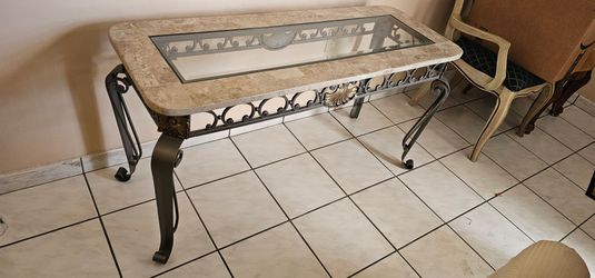 Living room metal glass tables