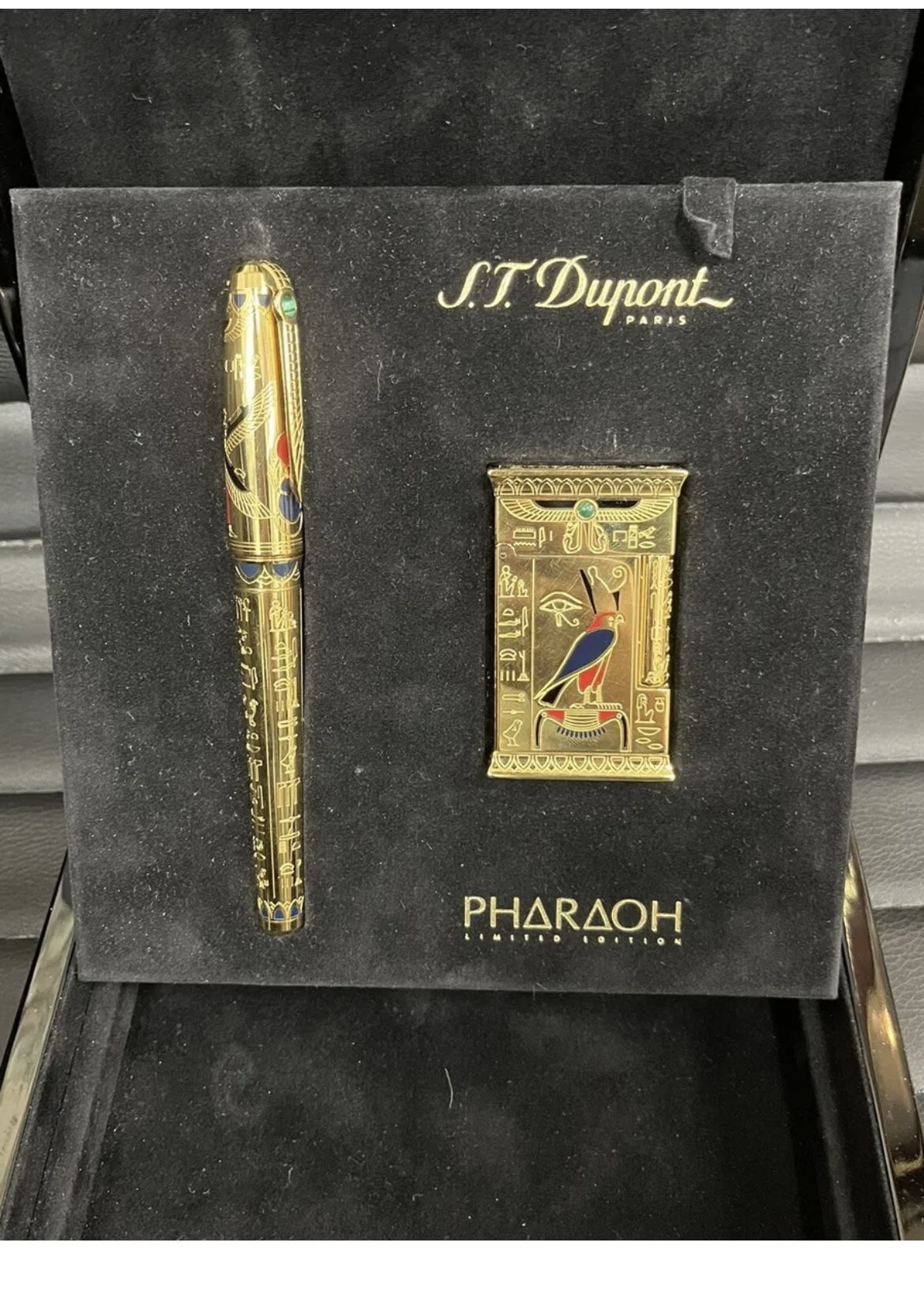 S.T. Dupont Pharaoh Set Limited Edition Fountain Pen and Lighter