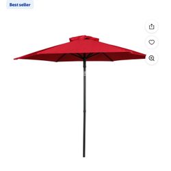 Mainstays 7.5' Red Push-up and Tilt Patio Umbrella
