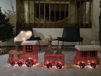 Decorative Lit Tinsel Train