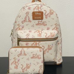 Loungefly Disney Winnie The Pooh Tigger Butterfly Mini Backpack and Wallet