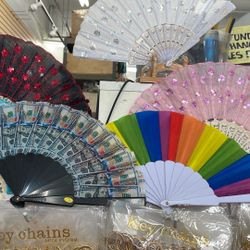 12 Pieces Wedding Fans Hand Held Folding Fans Vintage Chinese Fans Hollow Pattern or Wedding Guest, Baby Shower, Birthd