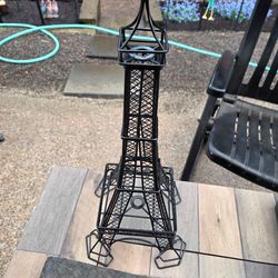 Eiffel tower black metal 15" tall