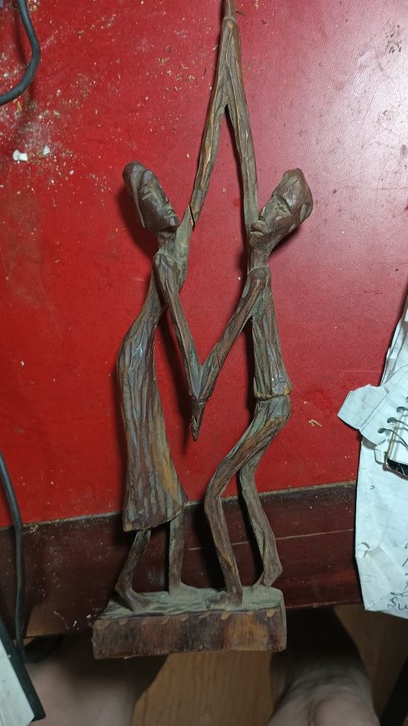 Hand Carved 1920s Swing Dancing Couple