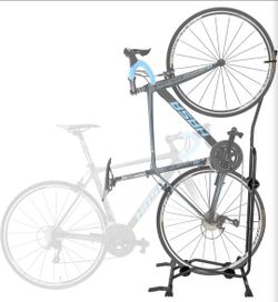 CyclingDeal Upright Bike Stand Floor - Vertical & Horizontal Bicycle Stand Bicycle Storage Black