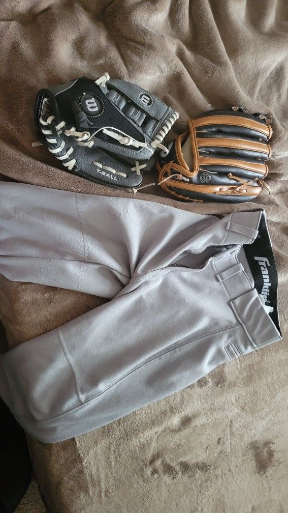 Youth Baseball Pants And Gloves. Free!