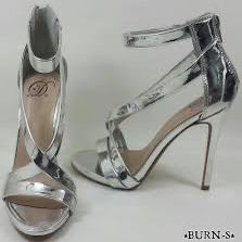 Silver Strappy Heels 