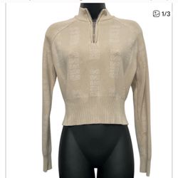 Woman’s Cream Elegant Guess Sweater Blouse  modest Large