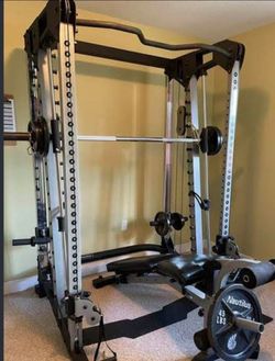 Nautilus Smith Pull Up Bar - Over 15 exercises Plus 45+35+25 Weight plates. Delivery fee. Zip 33033