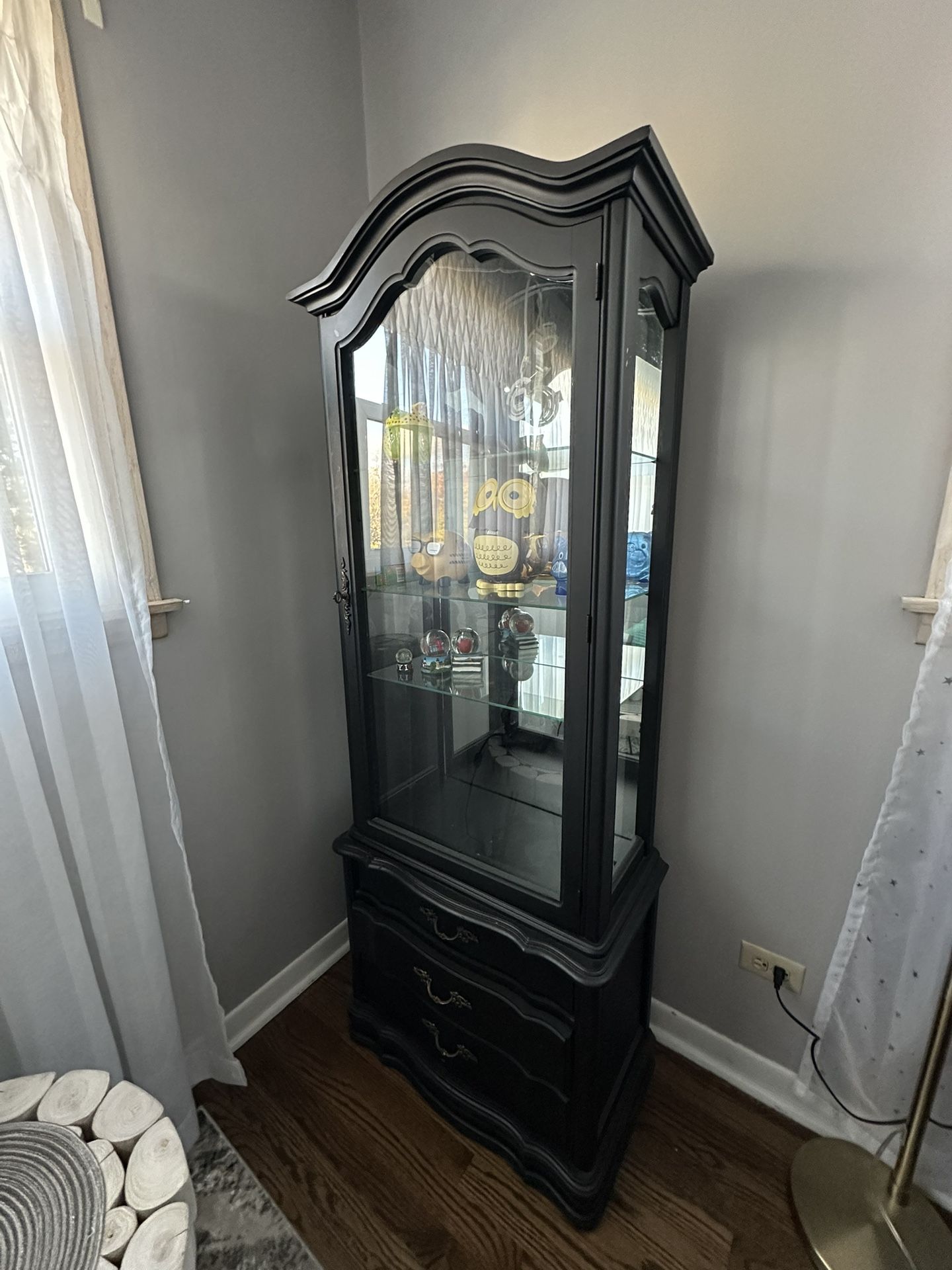 Small China Cabinet With 3 Drawers 