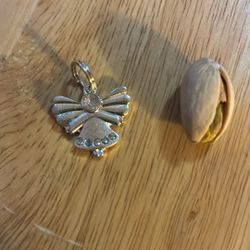 Silver Angel Pendents With Cubic Zirconia