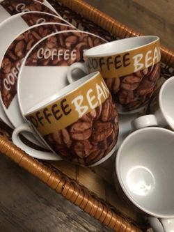 Coffee Bean Cup and Saucer (Set of 6)
