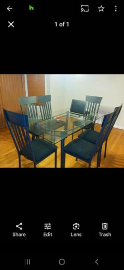 6 Chairs With Glass Top Table
