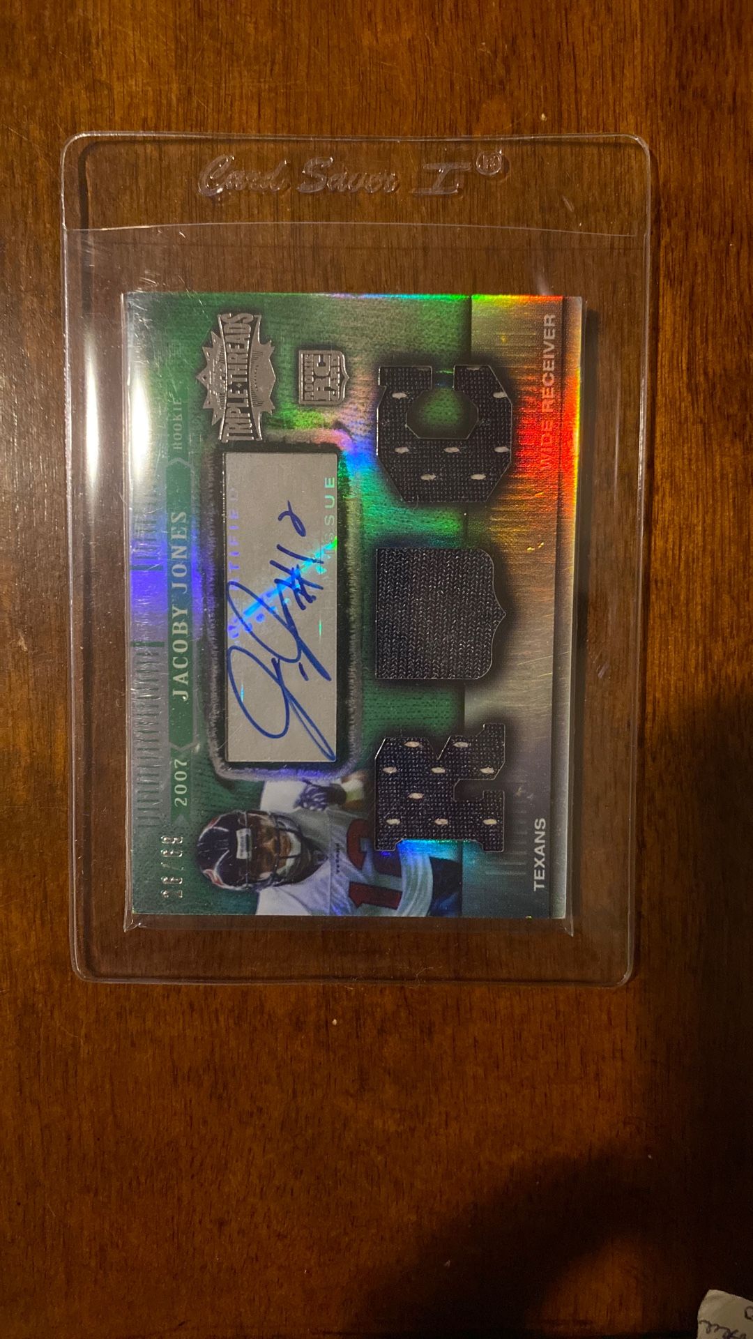 Jacoby Jones signed patched rookie card 26/69