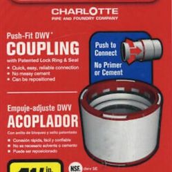 Charlotte Pipe ConnecTite 1-1/2-in x 1-1/2-in dia Schedule 40 Coupling