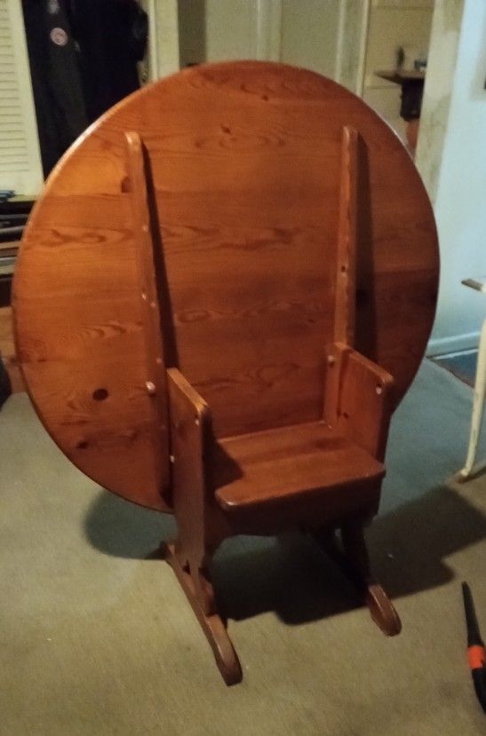 Antique Metamorphic Wooden Monks Chair