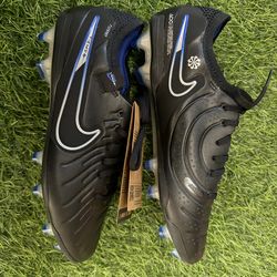 Mens 6 Women’s 7.5 Nike Legend 10 Elite FG Black Chrome Hyper Royal DV4328-040