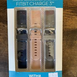 New, Three Pack, Fitbit Charge3, Silicone Bands