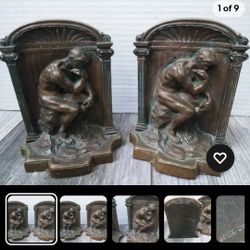 Bronze Antique French Style Thinker Book Ends
