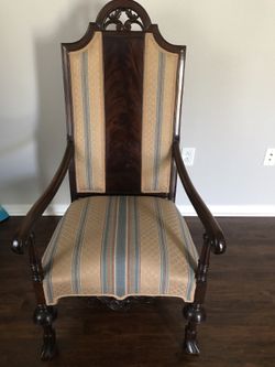 1900-1928 CARVED COUNTRY FRENCH STYLE HIGH BACK ARM CHAIR