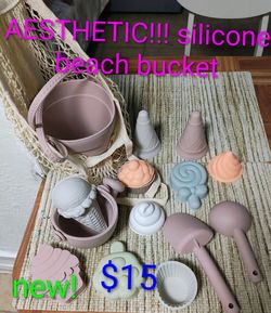 Silicone Beach Bucket and Sand Mold Set