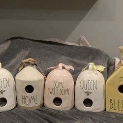 Rae Dunn Birdhouse Lot (5)