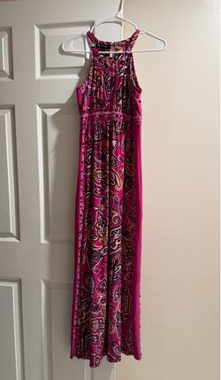 Pink Paisley Halter Maxi Dress