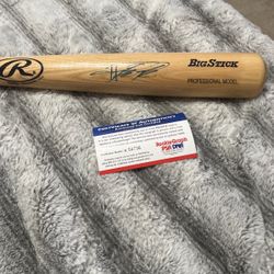Howie Hendrick Signed Angels Baseball Bat