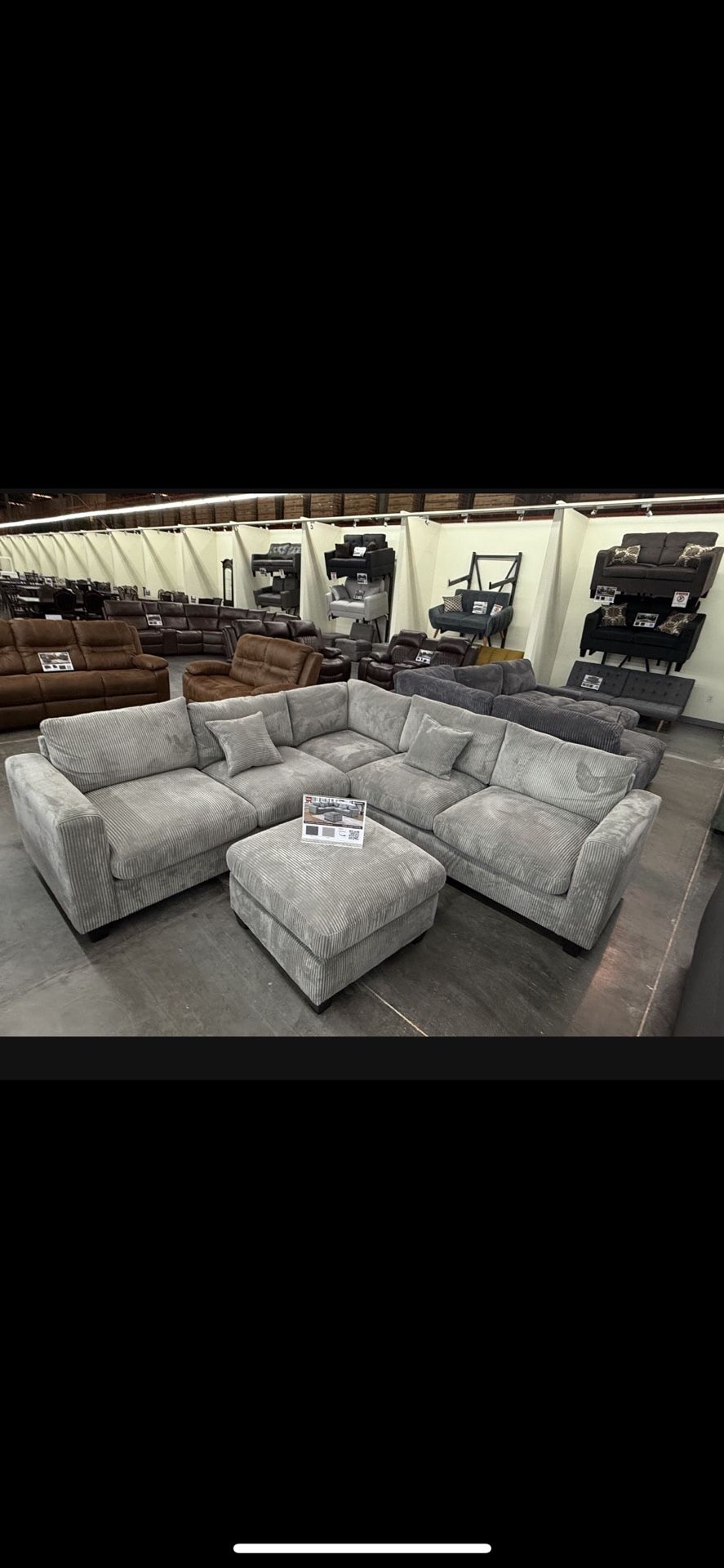 Brand New Comfy Corduroy Sectional Set