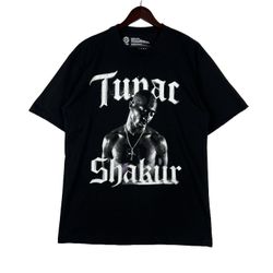 TUPAC Shakur Men's Black and white T-Shirt  SZ LARGE 