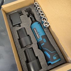 Cordless Ratcheting Wrench With Two Batteries And Charger