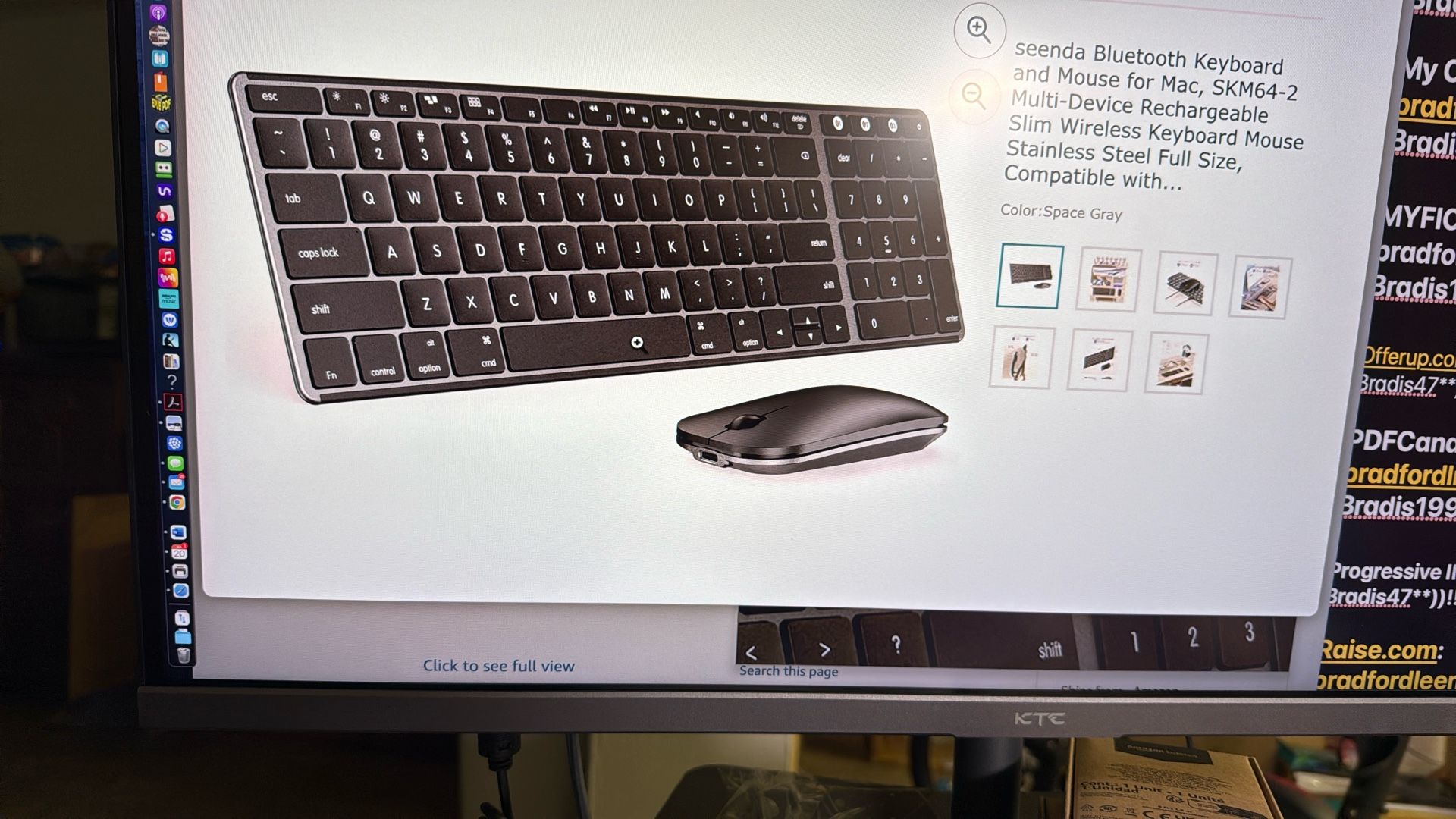 seenda Bluetooth Keyboard and Mouse for Mac, SKM64-2 Multi-Device Rechargeable Slim Wireless Keyboard & Mouse