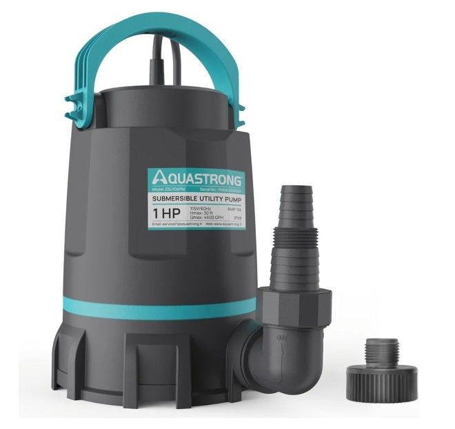 Aquastrong Sump Pump 1 HP Submersible Water Pump