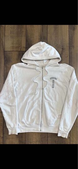 Chrome Hearts T Bar Shoulder Logo Zip Up Hoodie SZ M