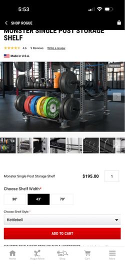 Rogue Monster Single Post Kettlebell Shelf