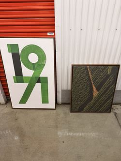 Two Framed Wall Art Pieces – Modern & Nature Style