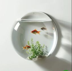 New round bubble acrylic no drill wall mounted hanging plant vase fish tank aquarium hydroponic