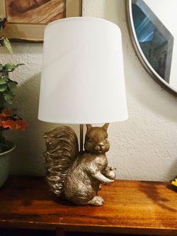 Crestview Collection 19" Gold Resin Squirrel Table Lamp With Shade WORKS