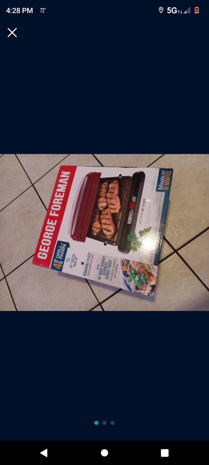 GEORGE FOREMEN GRILL &PANINI 4 SERVING S