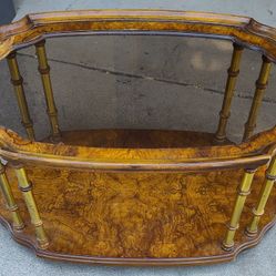 Antique Mid Century Burlwood Coffee Table 