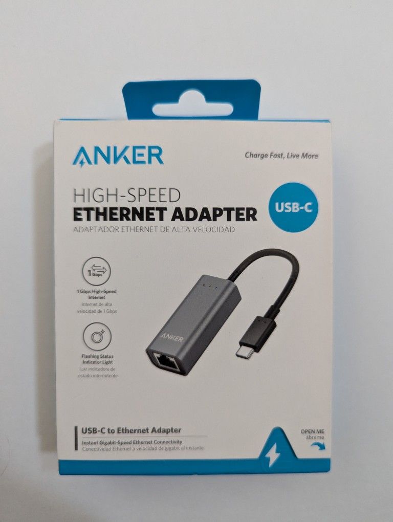 Anker USB C to Ethernet Adapter, Portable 1-Gigabit Network Hub, 10/100/1000 Mbps, for MacBook Pro, iPad Pro 2019/2018, ChromeBook, XPS, Galaxy S9/S8,